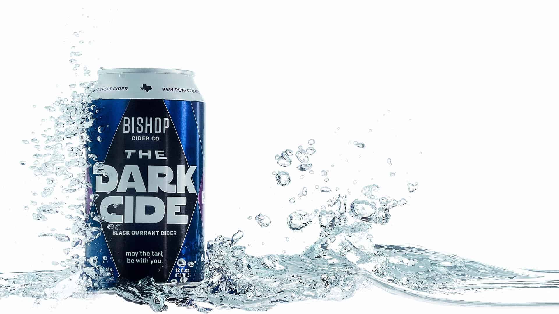 Bishop Cider's The Dark Cide in water splash.